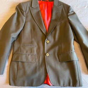 Bespoke boys navy wool suit with Ariston luxury cloth